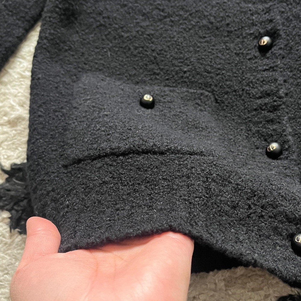 Christian Dior size 34 twinset black wool cashmere blend knit cardigan button up - Picture 8 of 16